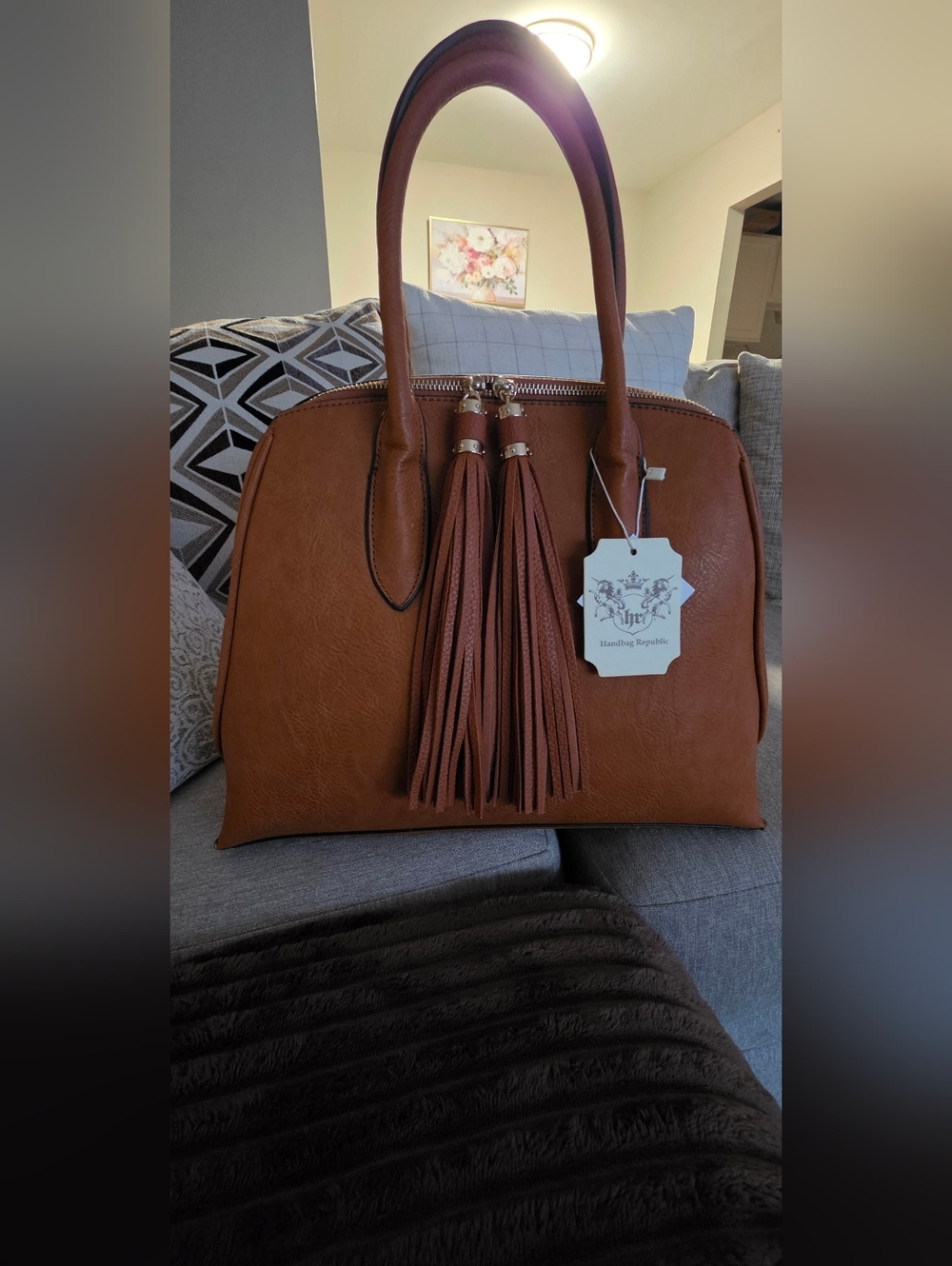 Women’s Tan Tassel Satchel